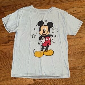 Disney Mickey Mouse Tee Light Blue Juniors Large - Fits like adult medium